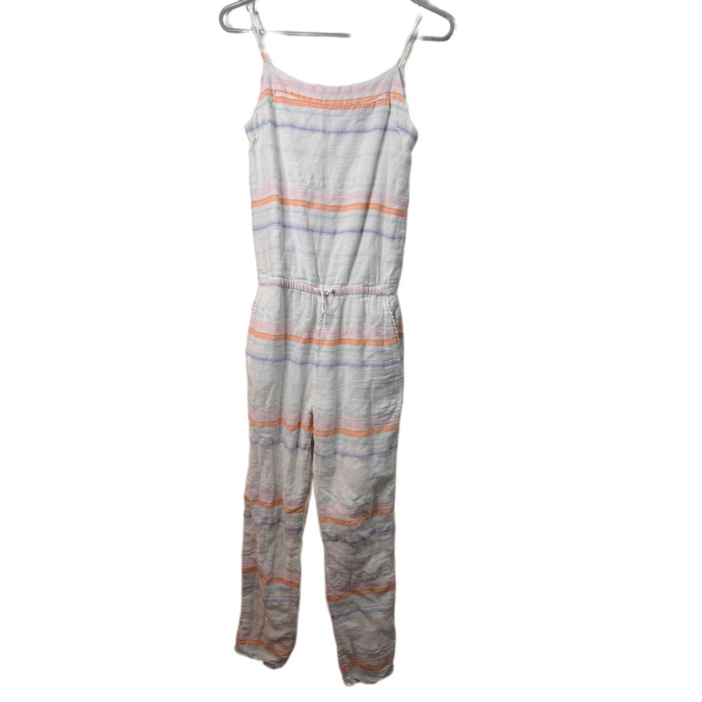 Polo Ralph Lauren White Multi‎ Colored Romper Girls Size 16 Spaghetti Strap